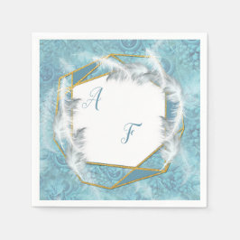 Blandat blått Silky Mönster med vita miniatyrdiagr Pappersservett