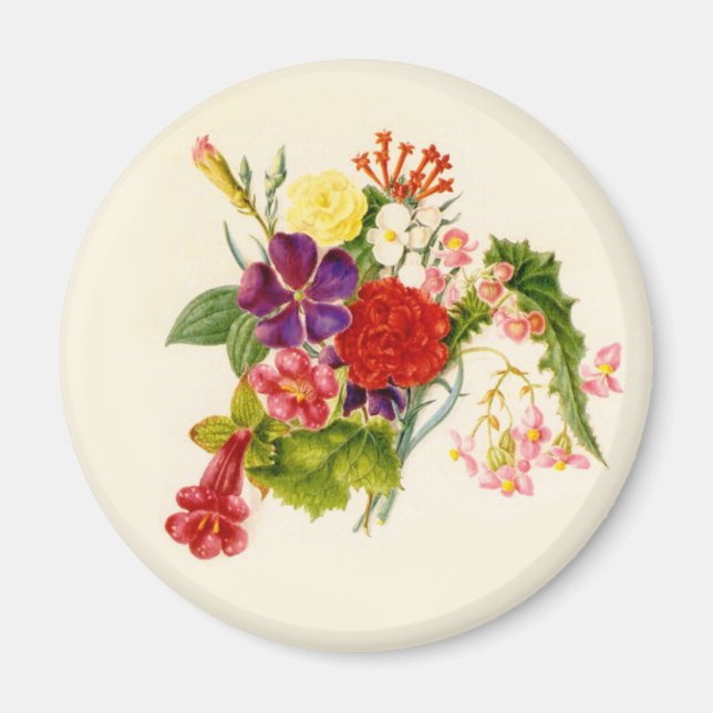 Blandat blomsterBouquet Magnet (Framsidan)