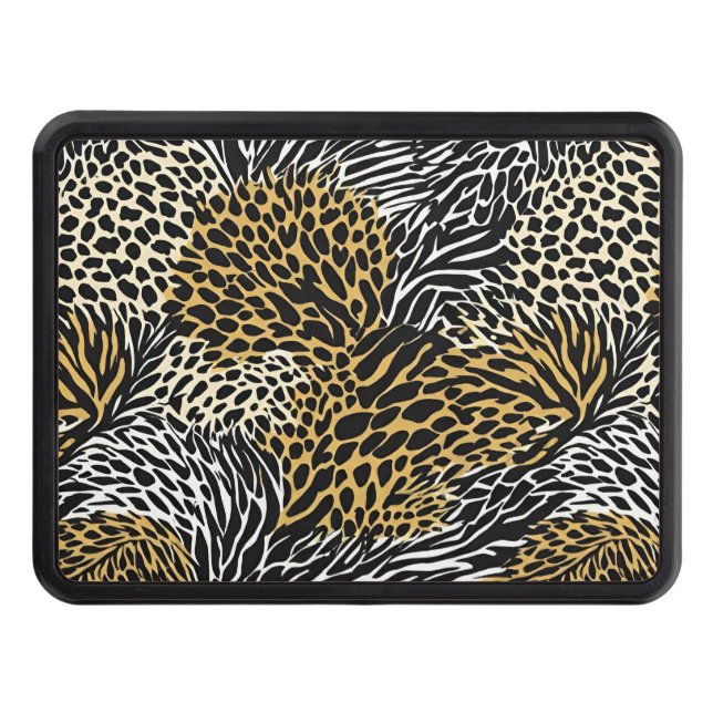 Blandat djurtryck Utskrift av Zebra Leopard Tiger  Dragkroksskydd (Framsidan)