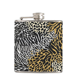 Blandat djurtryck Utskrift av Zebra Leopard Tiger  Fickplunta