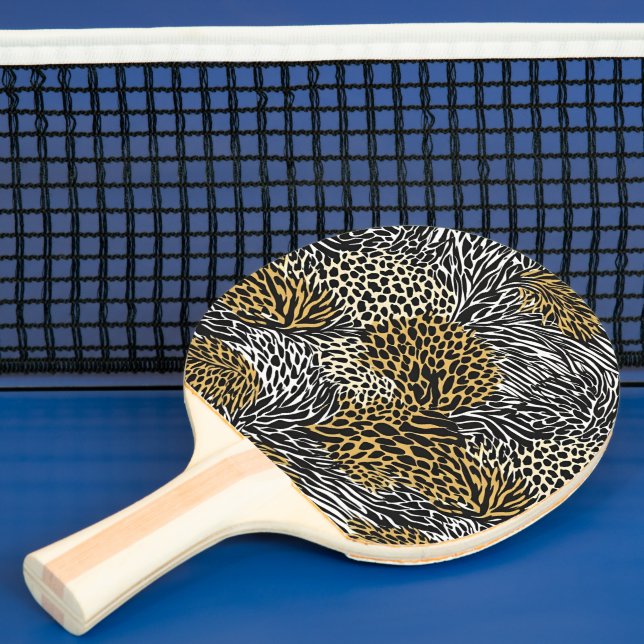 Blandat djurtryck Utskrift av Zebra Leopard Tiger  Pingisracket (Insitu)