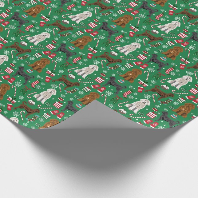 Blandat jackar labradoodle hund christmas presentpapper (Hörn)