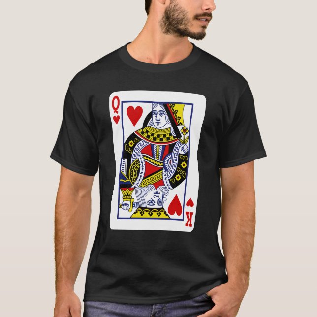 Blandat Kung och drottning - Två spritade uppspeln T Shirt (Framsida)