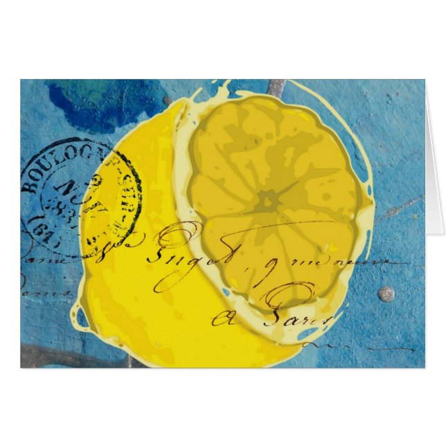 Blandat massmedia för citron hälsningskort (Framsidan Horizontal)