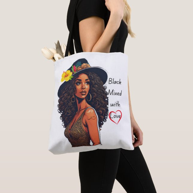 blandat med kärlek tote tygkasse (Närbild)