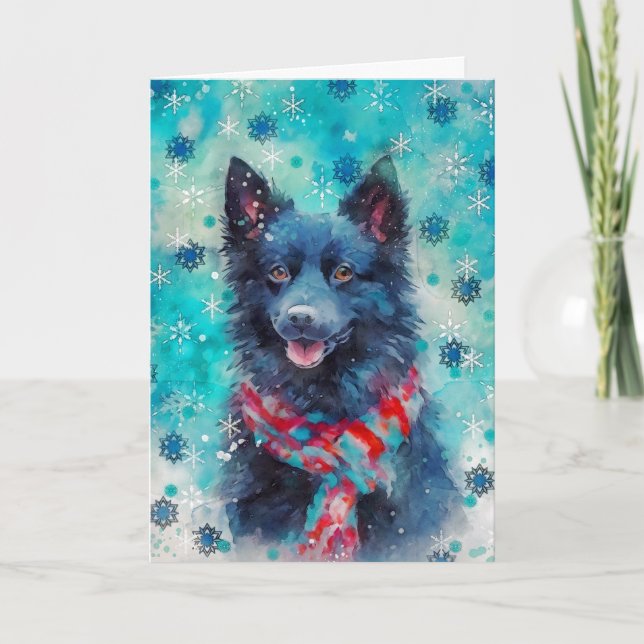 Blandat media - Hund Skriv ut julkort AP430B1 Kort (Framsida)