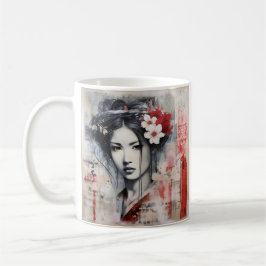 Blandat media Japanskt geisha-kaffe mugg