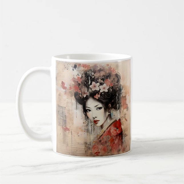 Blandat media Japanskt geisha-kaffe mugg (Vänster)
