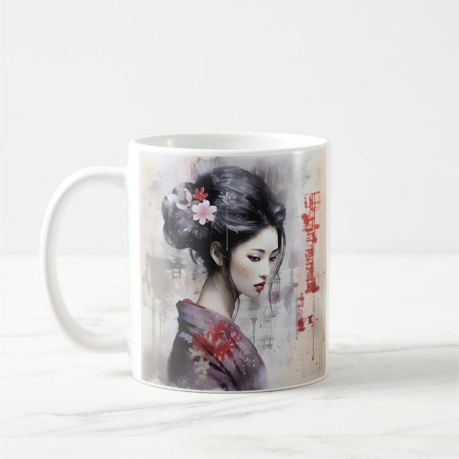 Blandat media Japanskt geisha-kaffe mugg (Vänster)