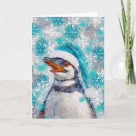 Blandat mediepumenguin Skriv ut Helgdag-kort AP459 Kort