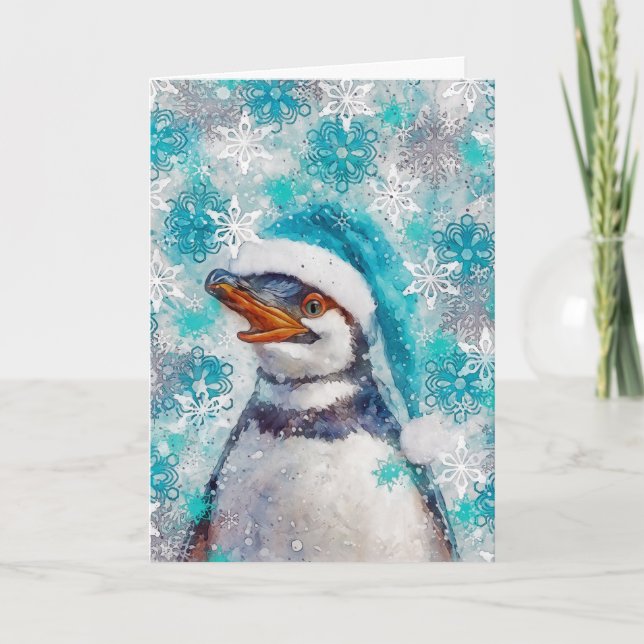 Blandat mediepumenguin Skriv ut Helgdag-kort AP459 Kort (Framsida)