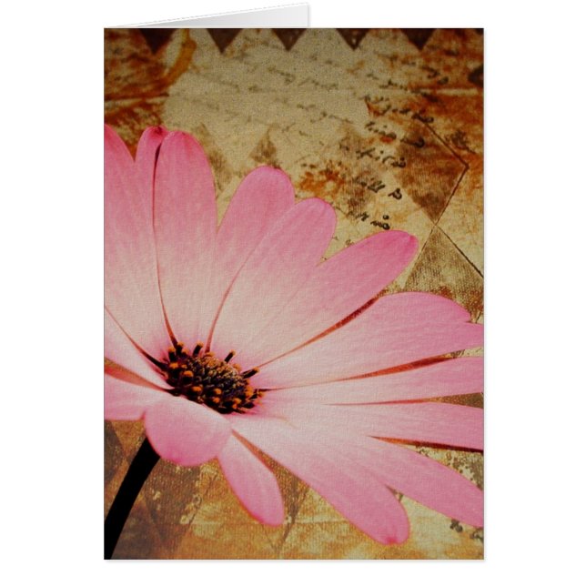 Blandat medium för rosa-blomma hälsningskort (Framsidan)