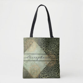 Blandat mönster grönt färg tygkasse