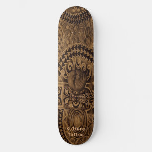 Blandat-Polyesian "Kulture tatuering" däck Mini Skateboard Bräda 18,7 Cm