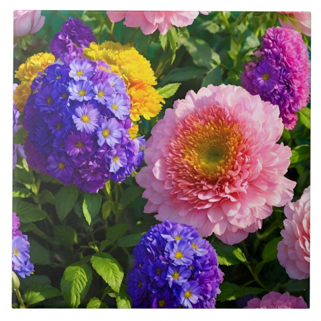 Blandning av blommor kakelplatta (Framsidan)