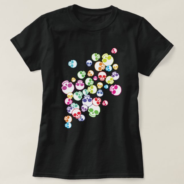 Blandning av färgstarka Döskallar T-Shirt (Design framsida)