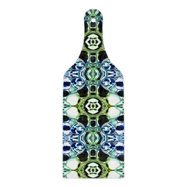 Blandning av former i blått och grönaktigt, genoms (Framsidan)