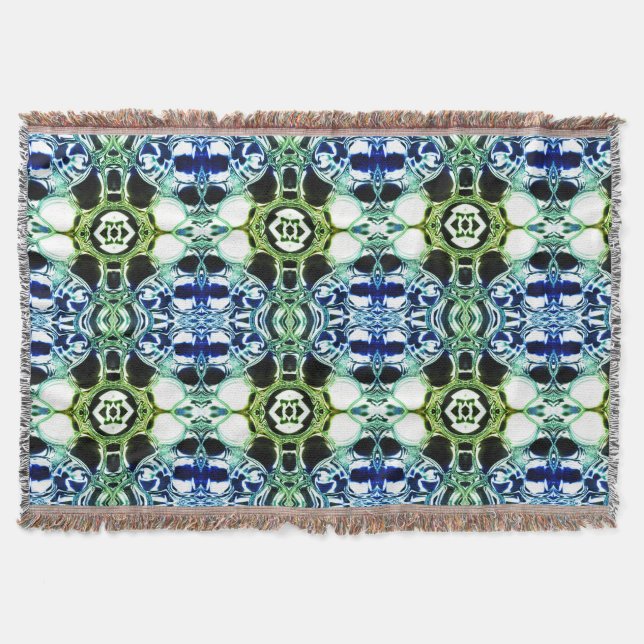 Blandning av former i blått och grönaktigt, genoms filt (Framsidan)