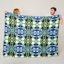 Blandning av former i blått och grönaktigt, genoms fleecefilt