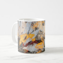 Blandning av guld, grått och rött kaffemugg