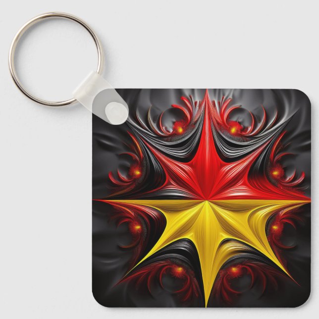 Blandning av Mandelbrot Fractal med den tyska Flag Nyckelring (Framsida)