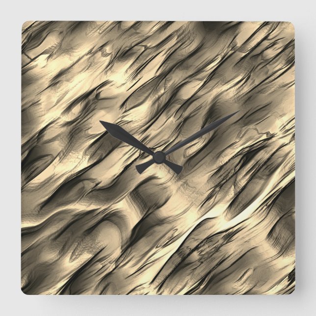 Blandning av ogenomskinlig beige och krombeige som fyrkantig klocka (Framsida)