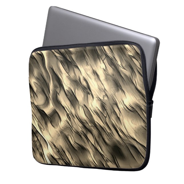 Blandning av ogenomskinlig beige och krombeige som laptop fodral (Framsidan Vänster)