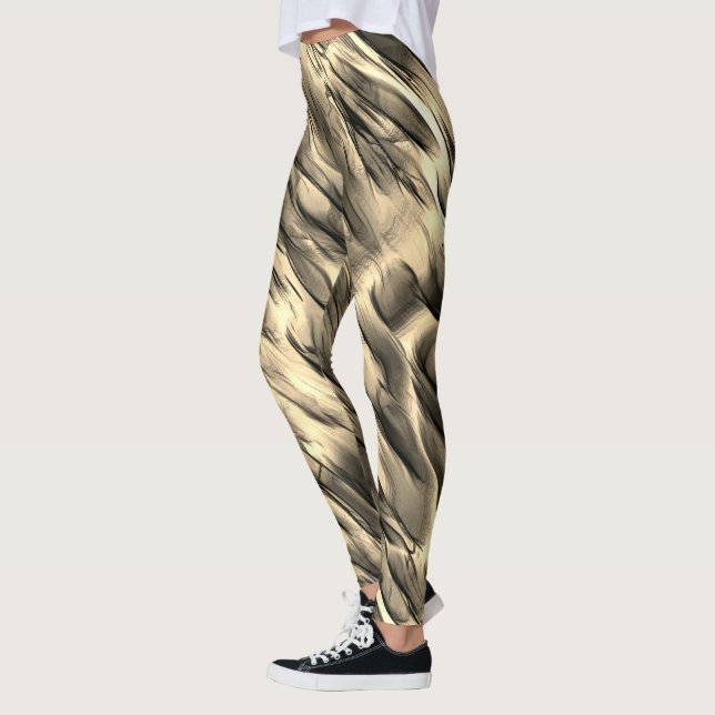 Blandning av ogenomskinlig beige och krombeige som leggings (Vänster)