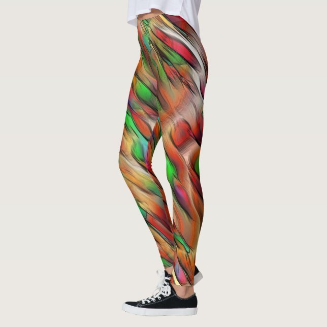 Blandning av ogenomskinliga och kromatiska färgade leggings (Vänster)