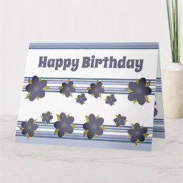 Blandning av Rand och blå Blommigt Kort