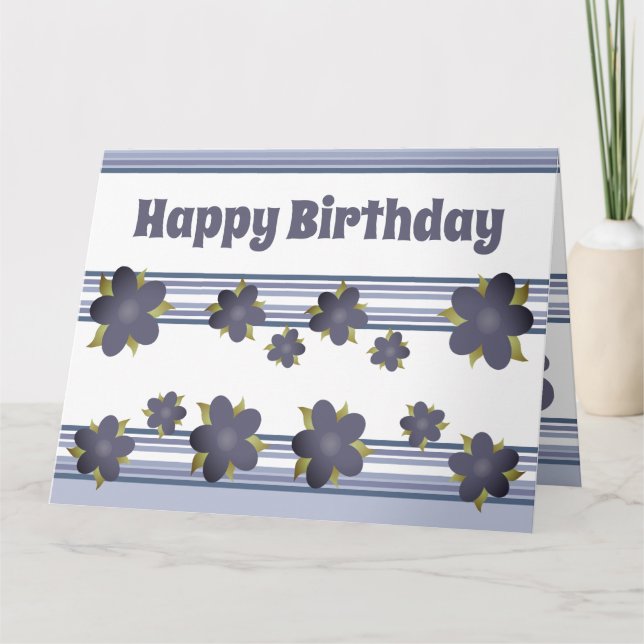 Blandning av Rand och blå Blommigt Kort (Framsida)