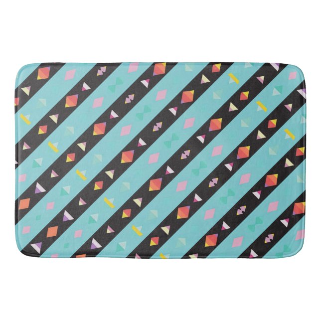 Blandning av svart och blå Mönster Badrumsmatta (Framsidan)