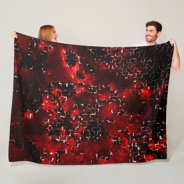 Blandning av tuggben och röda rosa under mosaik  fleecefilt (På plats)