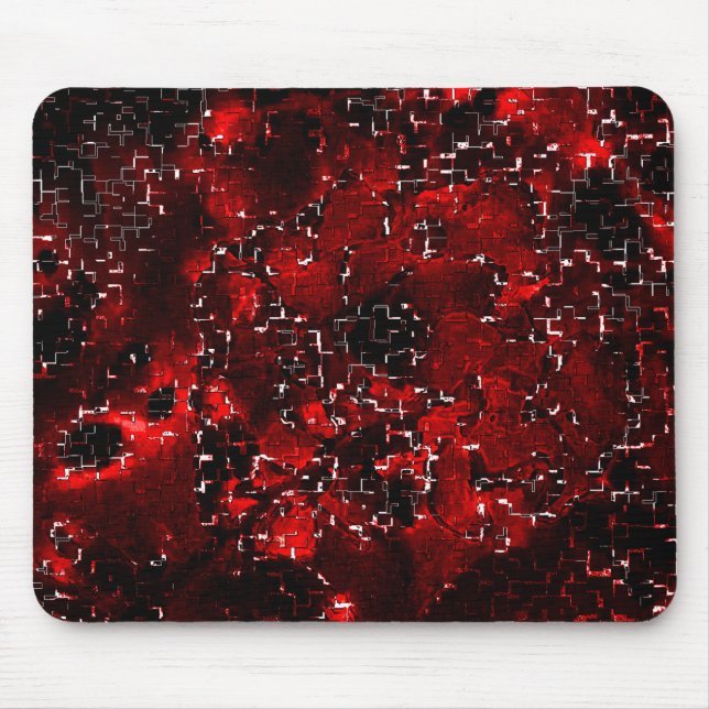 Blandning av tuggben och röda rosa under mosaik musmatta (Framsidan)