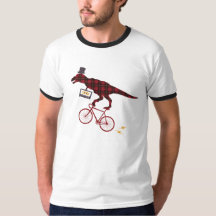 Blandningen tejpar pläddinosauren som cyklar