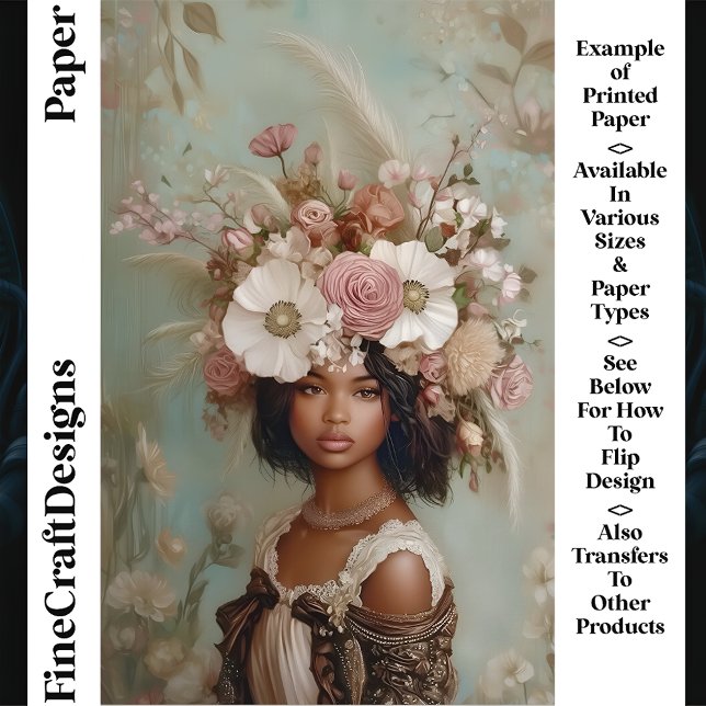 Blandras kvinna, blomsterkrans CP1 hantverkspapper (Skapare uppladdad)