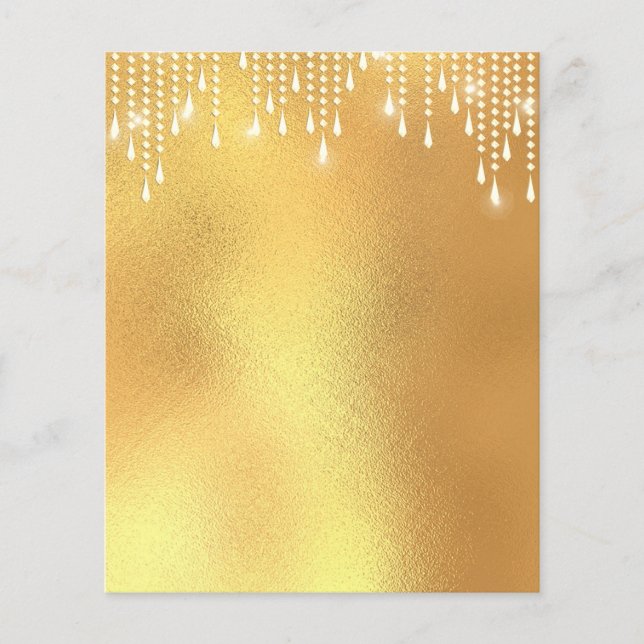 Blanflygare för elegant guld flygblad (Framsidan)