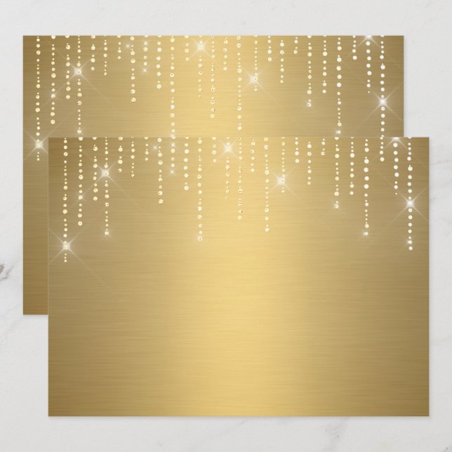 Blaninbjudan till Glitter mönster Inbjudningar (Fram/baksida)