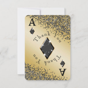 Blank Ace av Ruter & Svart Glitter Tack Kort