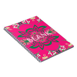 Blank baby vivid rosa blommigt lila shade monogram anteckningsbok