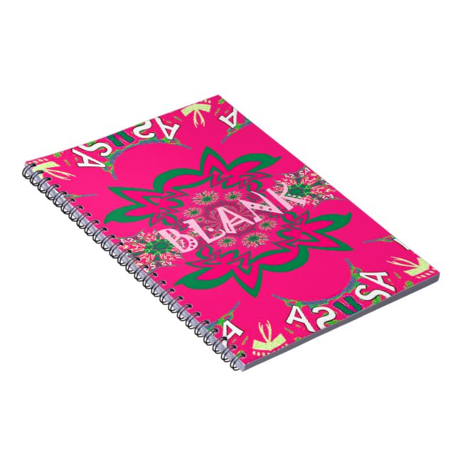 Blank baby vivid rosa blommigt lila shade monogram anteckningsbok (Högra Sidan)