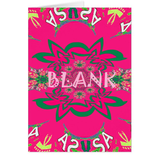 Blank baby vivid rosa blommigt lila shade monogram hälsningskort (Framsidan)