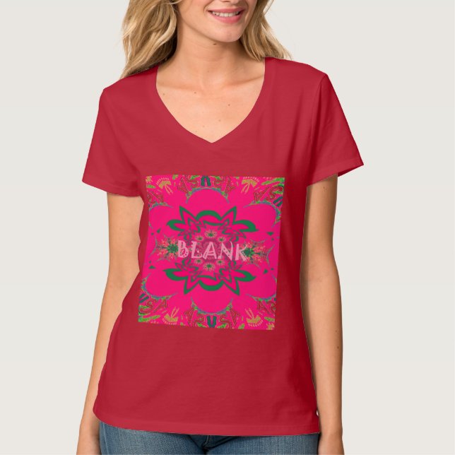 Blank baby vivid rosa blommigt lila shade monogram tee shirt (Framsida)