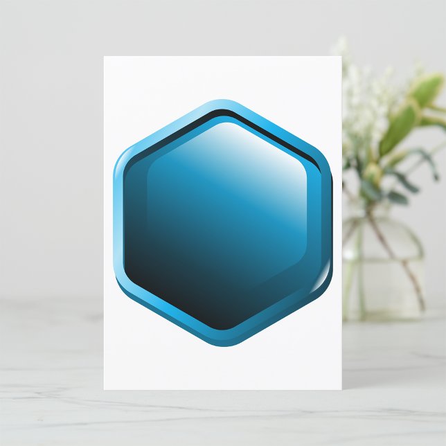Blank Blå Hexagon Ikon Modern Geometrisk Inbjudningar (Skapare uppladdad)