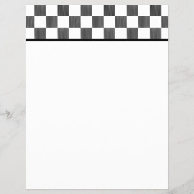 Blank Black and White Checkerboard Letterhead Reklamblad (Framsidan)