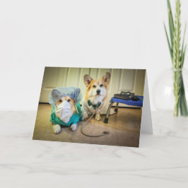 Blank Corgi Medicinska Team gratulationskort Kort