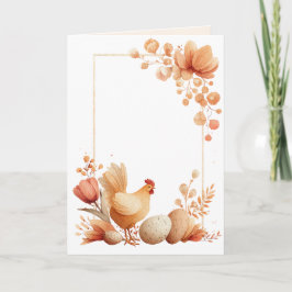 Blank Easter  Greeting Card with Chicken Kort