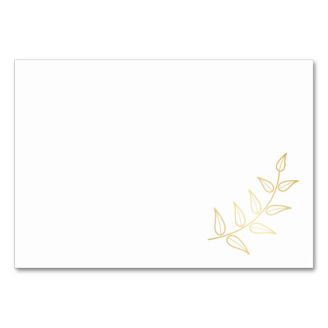 Blank Elegant Guld Laurels Bordsnummer (Framsidan)