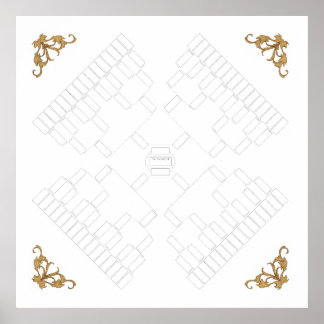 Blank Family Träd 4-Way Pedigree (7 generation) Poster