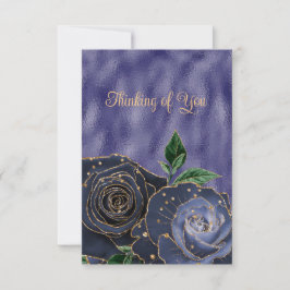 Blank Glamous Guld Navy Ro tänker på dig Meddelande